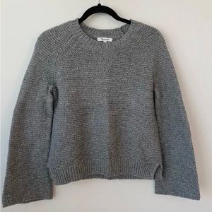 Madewell Grey Knit Sweater Bell Sleeves
